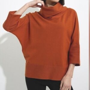 Joseph Ribkoff Terracotta Cowl Orange  Neck Sweater